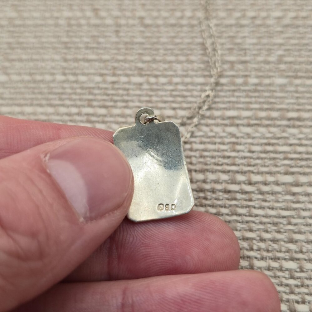 18 Inch Sterling Silver Unique Palm Tree Pendant Rustic Necklace A5947 - Picture 4 of 7